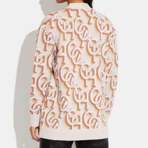 NWT Coach Monogram Print Cardigan NEW with tag SIZE US XL - Picture 3 of 7
